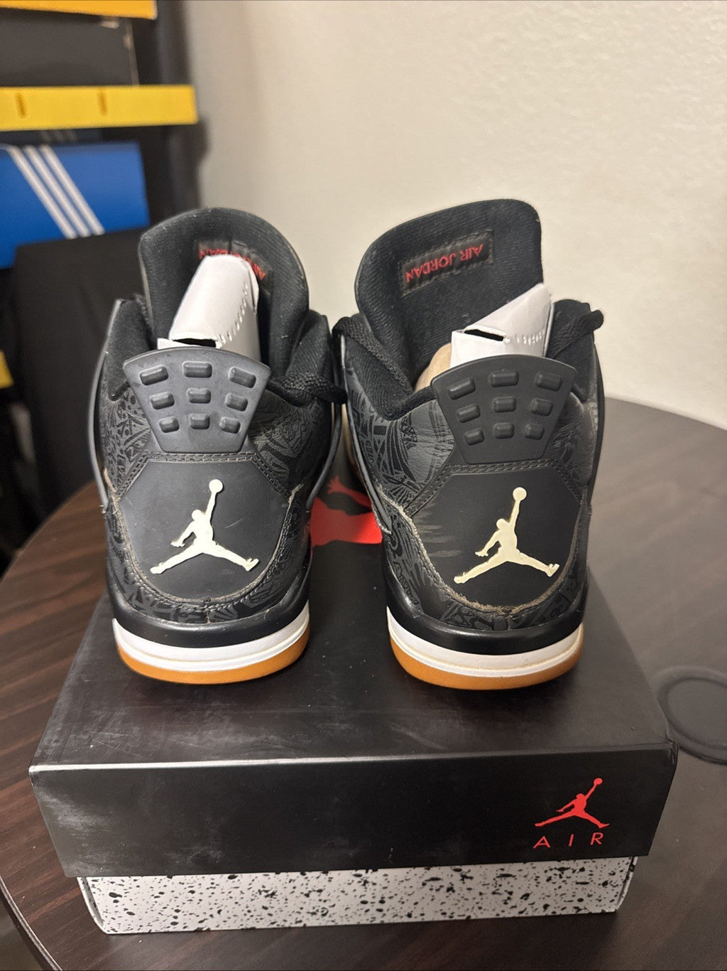 Men's 2019 Air Jordan 4 Retro Black Laser Gum CI1184-001 Size 10.5 - Worn Once - product image from the listing.