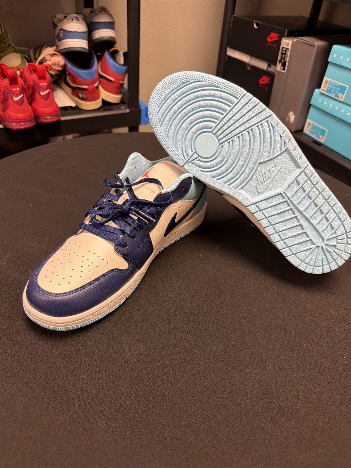 Men's Air Jordan 1 Low Blue Sail Chill size 10 - product image from the listing.