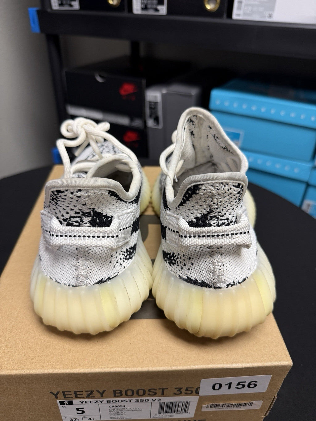 Men's adidas Yeezy Boost 350 V2 'Zebra' Size 5 Women's 6.5 (CP9654) OG - product image from the listing.