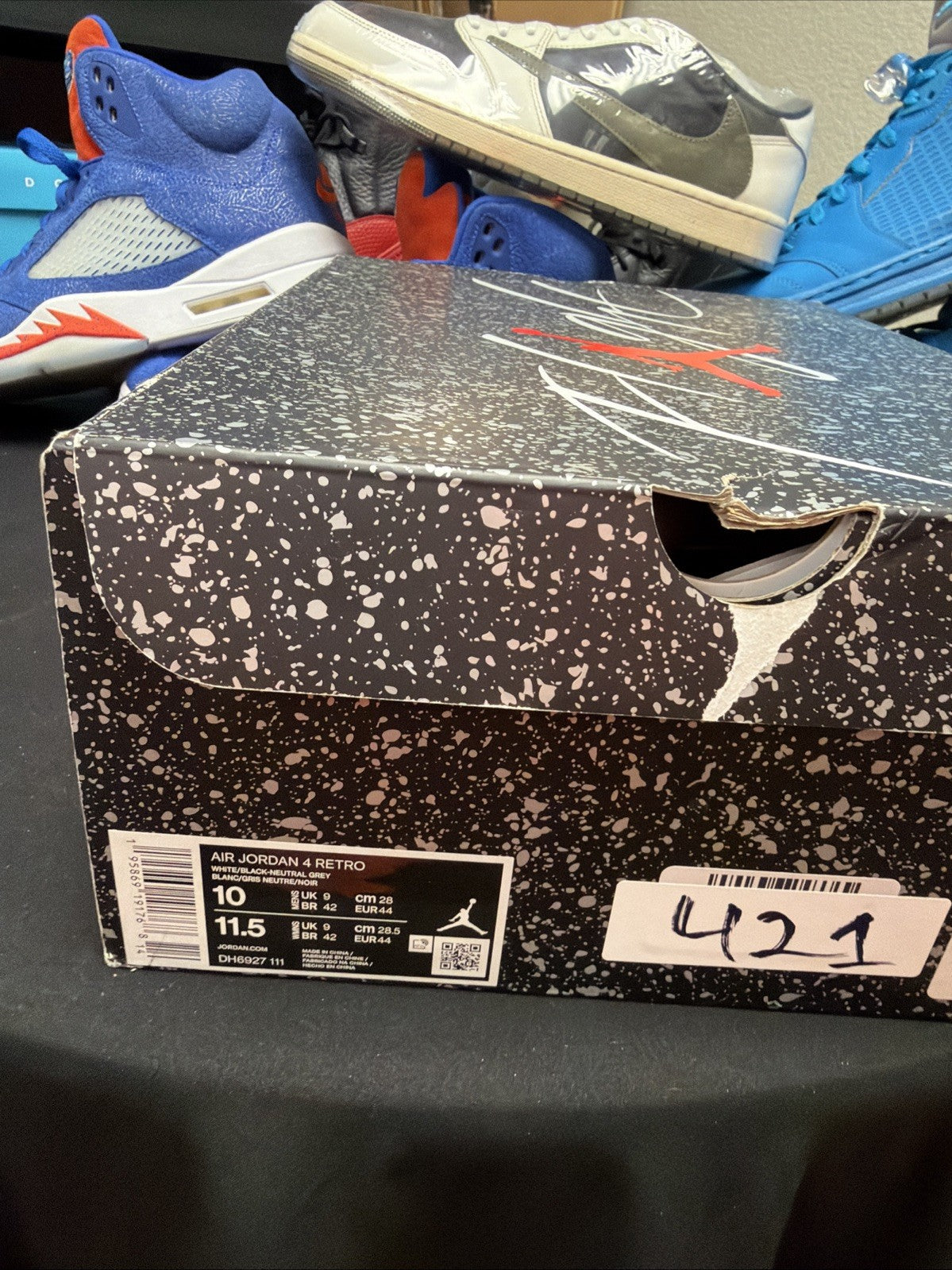 Jordan 4 Retro Mid Military Black - Size 10 - product image from the listing.