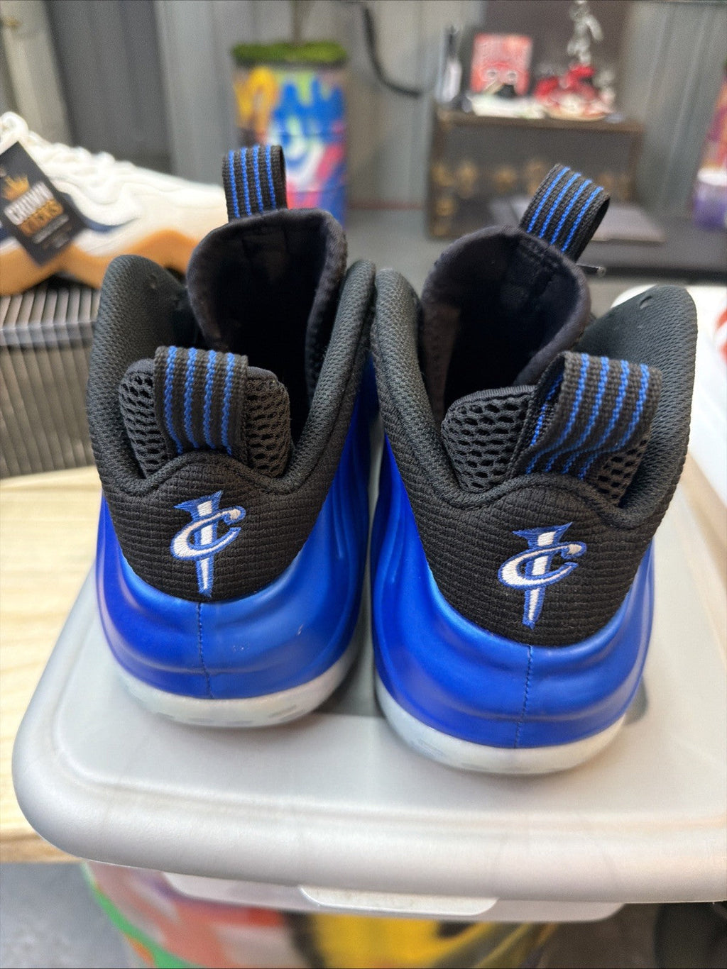 Men's Nike Foamposite One Blue Black size 9.5 - product image from the listing.