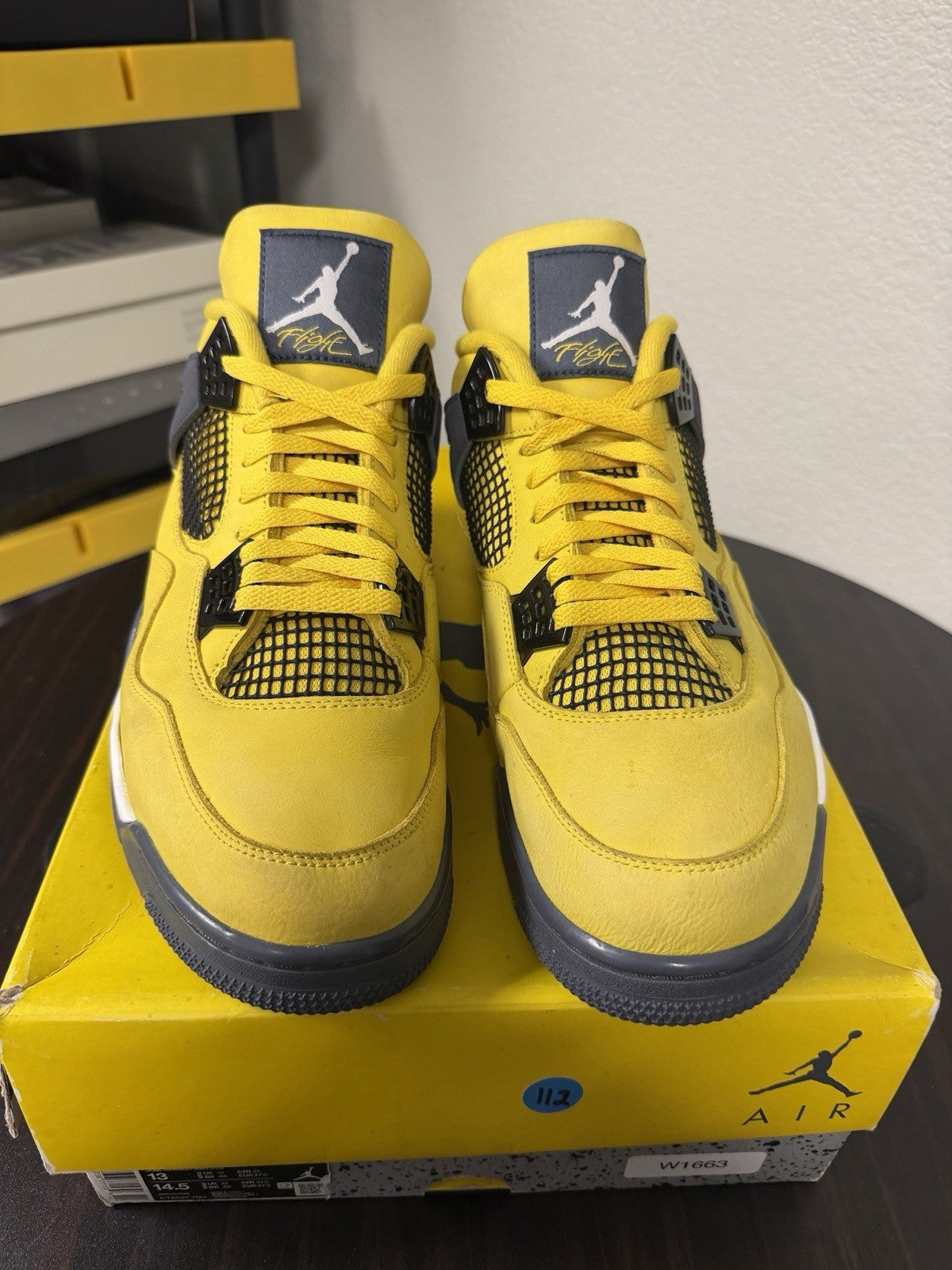 Air Jordan 4 Retro Lightning 2021 Yellow CT8527-700 Men's 13 Sneakers - product image from the listing.