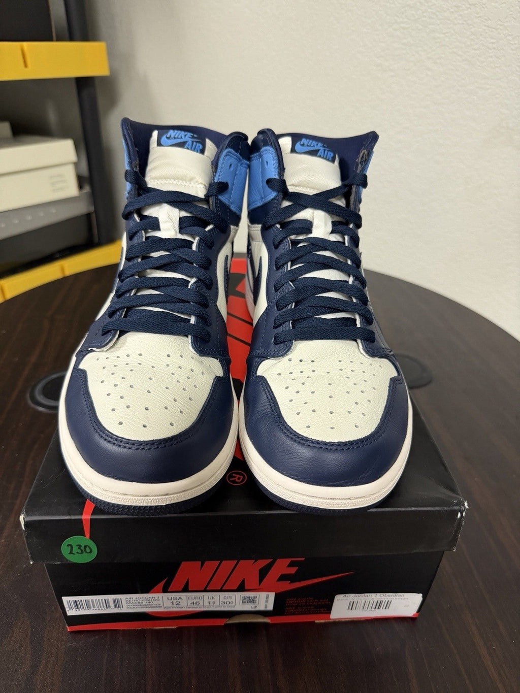 Obsidian UNC Size 12 - Nike Air Jordan 1 OG High - product image from the listing.
