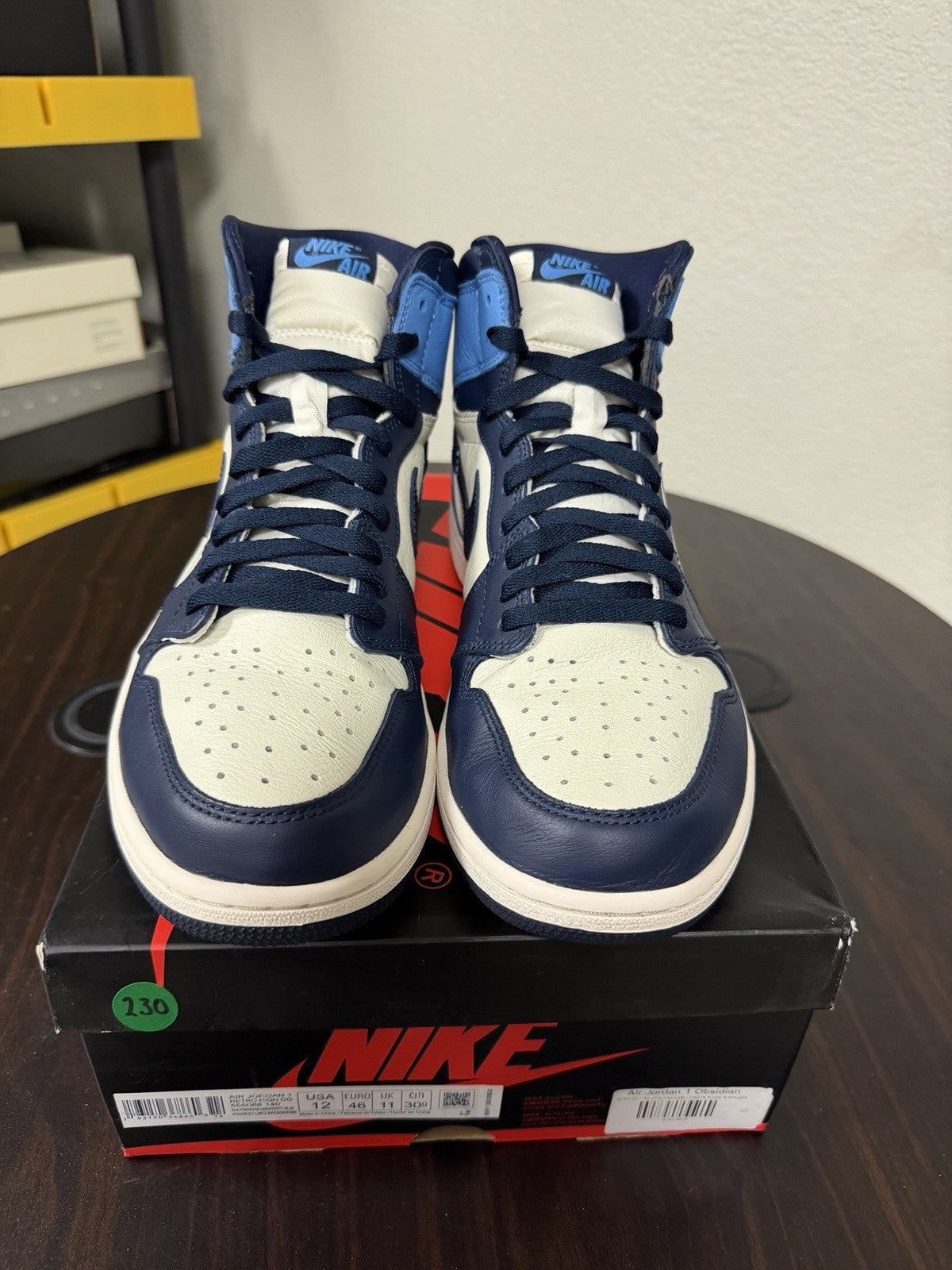 Obsidian UNC Size 12 - Nike Air Jordan 1 OG High - product image from the listing.