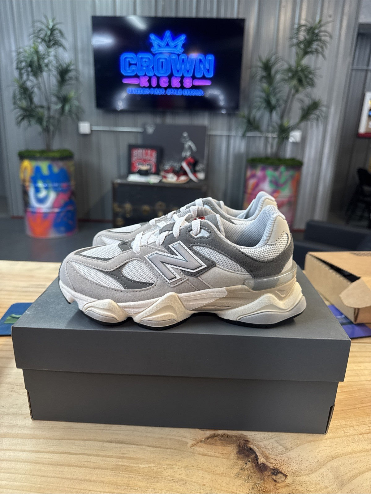 Kids New Balance 9060 PS Rain Cloud Grey - Size 3 - product image from the listing.
