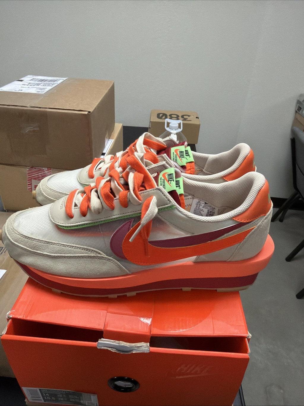 "Net Orange Blaze" Nike LD Waffle x Clot x sacai - product image from the listing.
