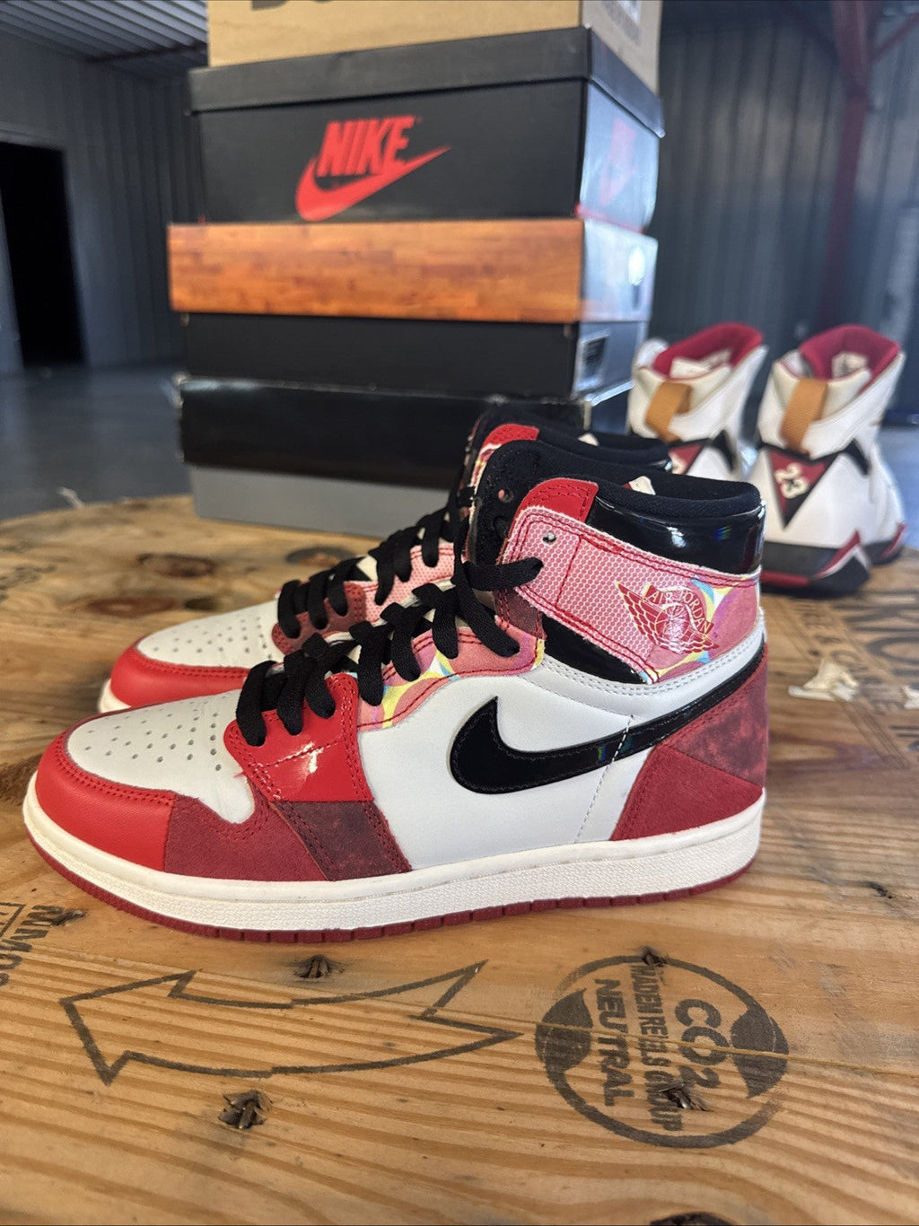 Jordan 1 Retro OG Spiderverse | Replacement Box - Worn Once - Size 7.5 - product image from the listing.
