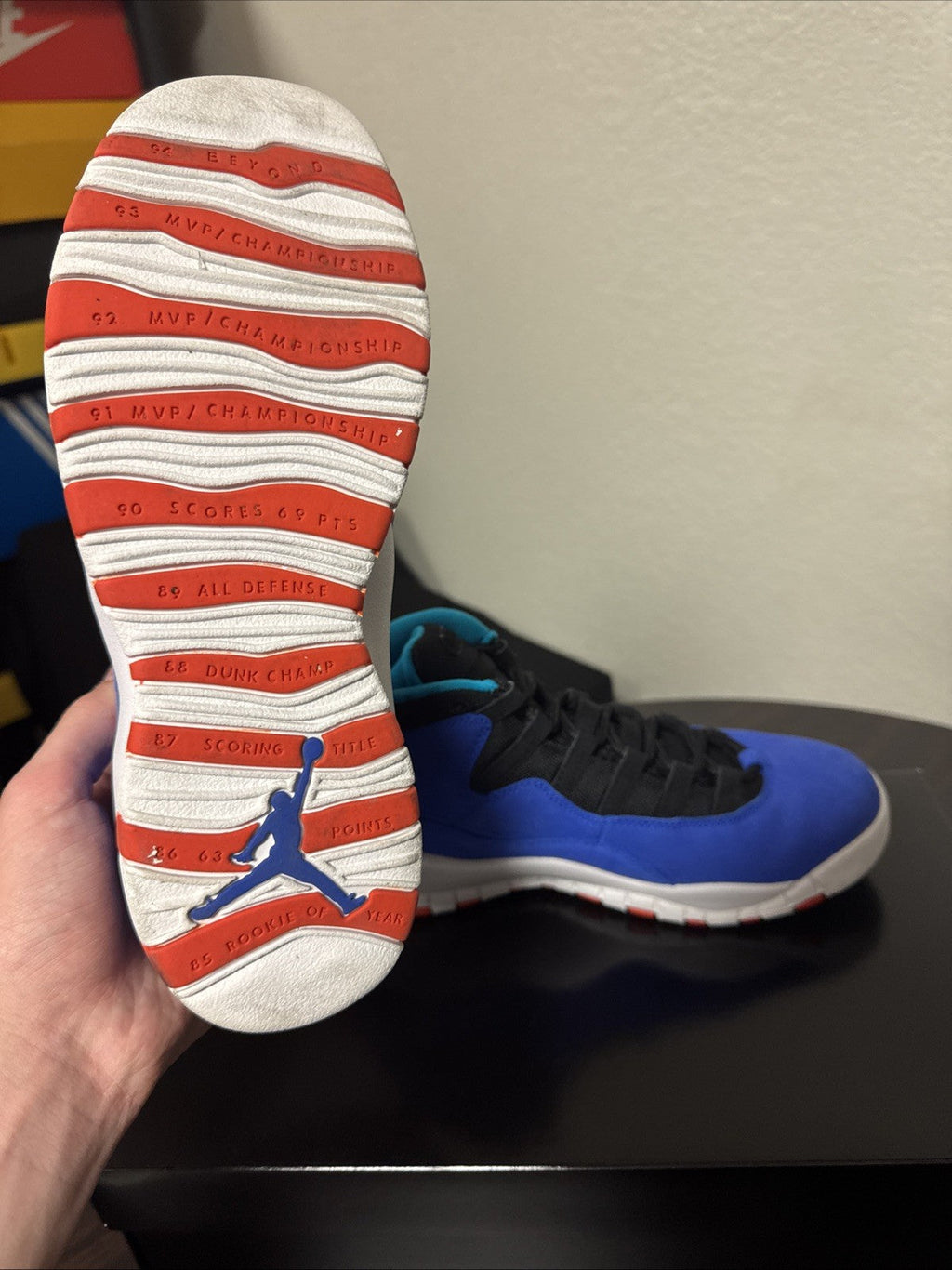 "Tinker Huarache" Size 7y - Air Jordan 10 Retro (GS) Light Blue | No Box - product image from the listing.