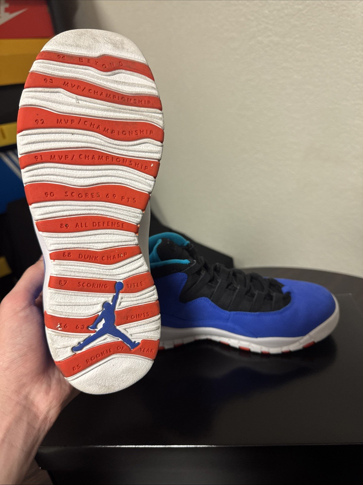 "Tinker Huarache" Size 7y - Air Jordan 10 Retro (GS) Light Blue | No Box - product image from the listing.