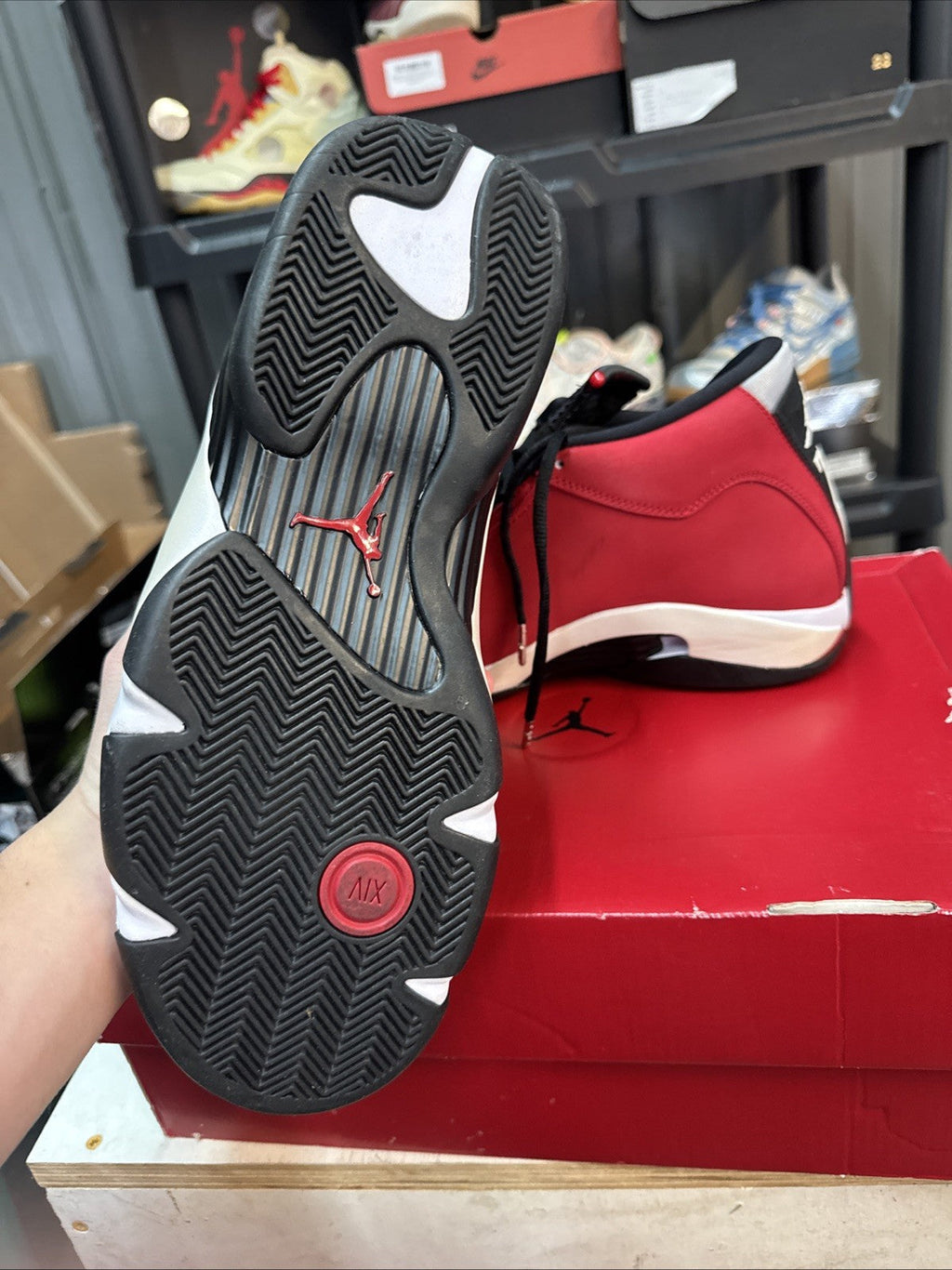 Air Jordan 14 Retro Gym, Red Black Off-White | Worn Once - Size 12 - product image from the listing.