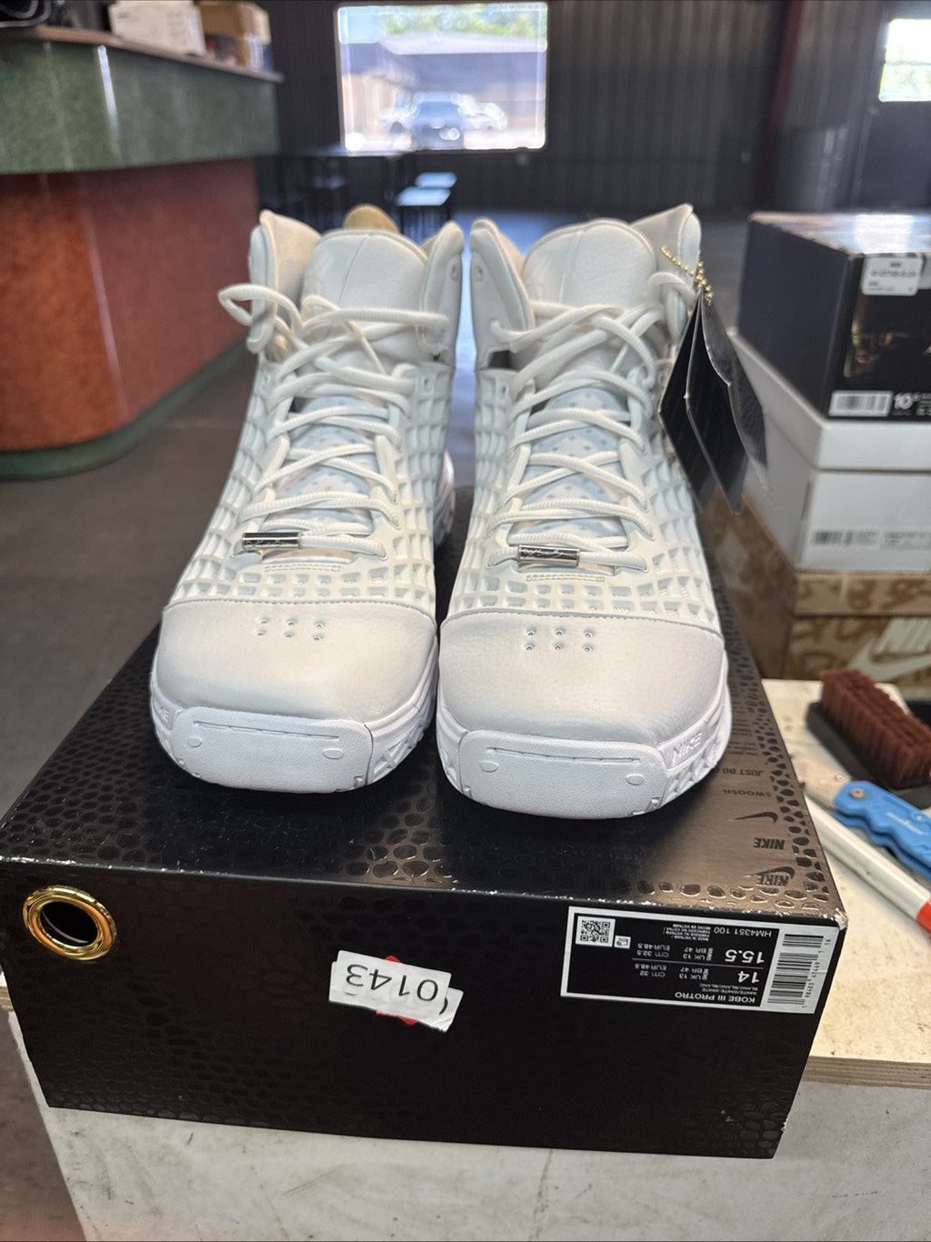 Nike Kobe III Protro Triple White | Topless Box - Size 14 - product image from the listing.