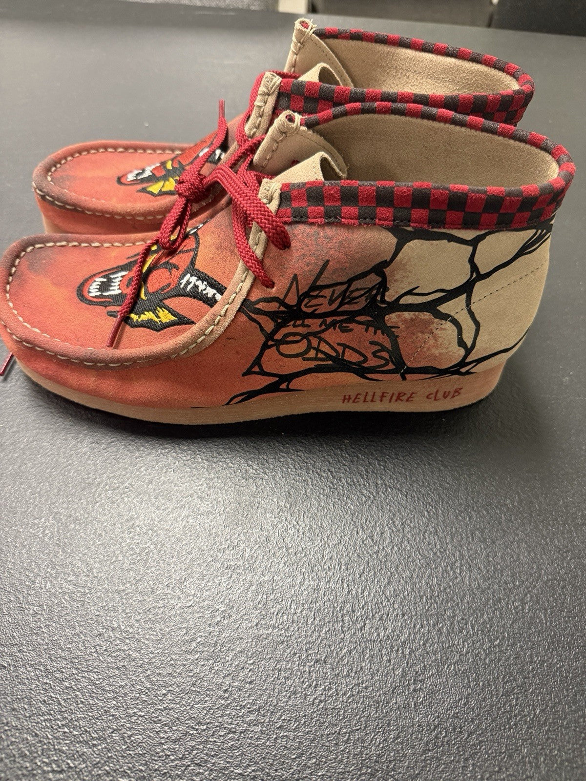 Men's Clarks Wallabee EVO x Stranger Things Hellfire Club - Size 8 - product image from the listing.