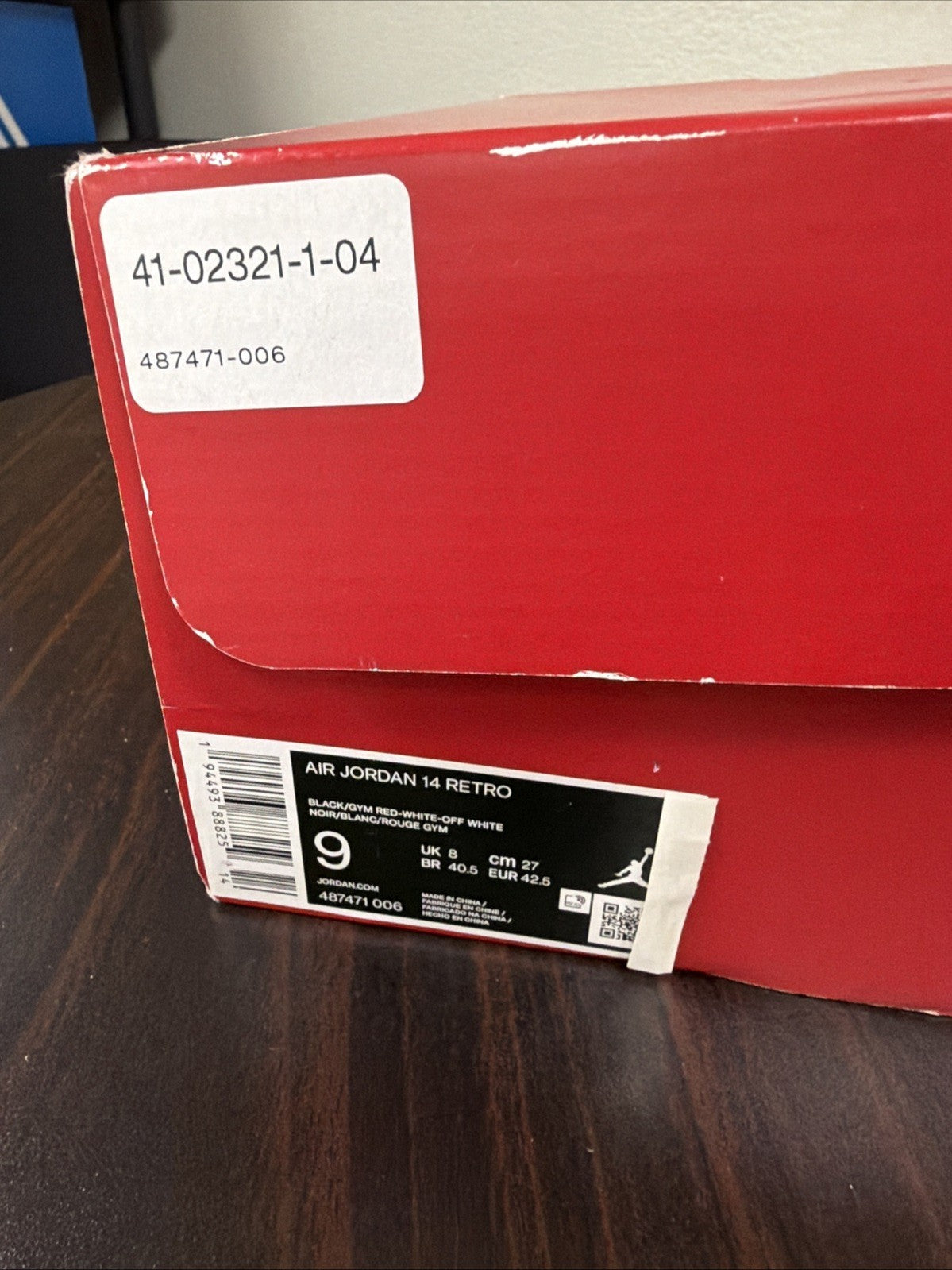 Air Jordan 14 Red Black White - product image from the listing.
