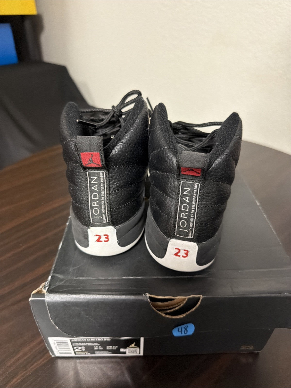 Air Jordan 12 Retro Playoff 2022 GS Size 2.5y (6W) 153265-006 *In Hand* in Black - product image from the listing.