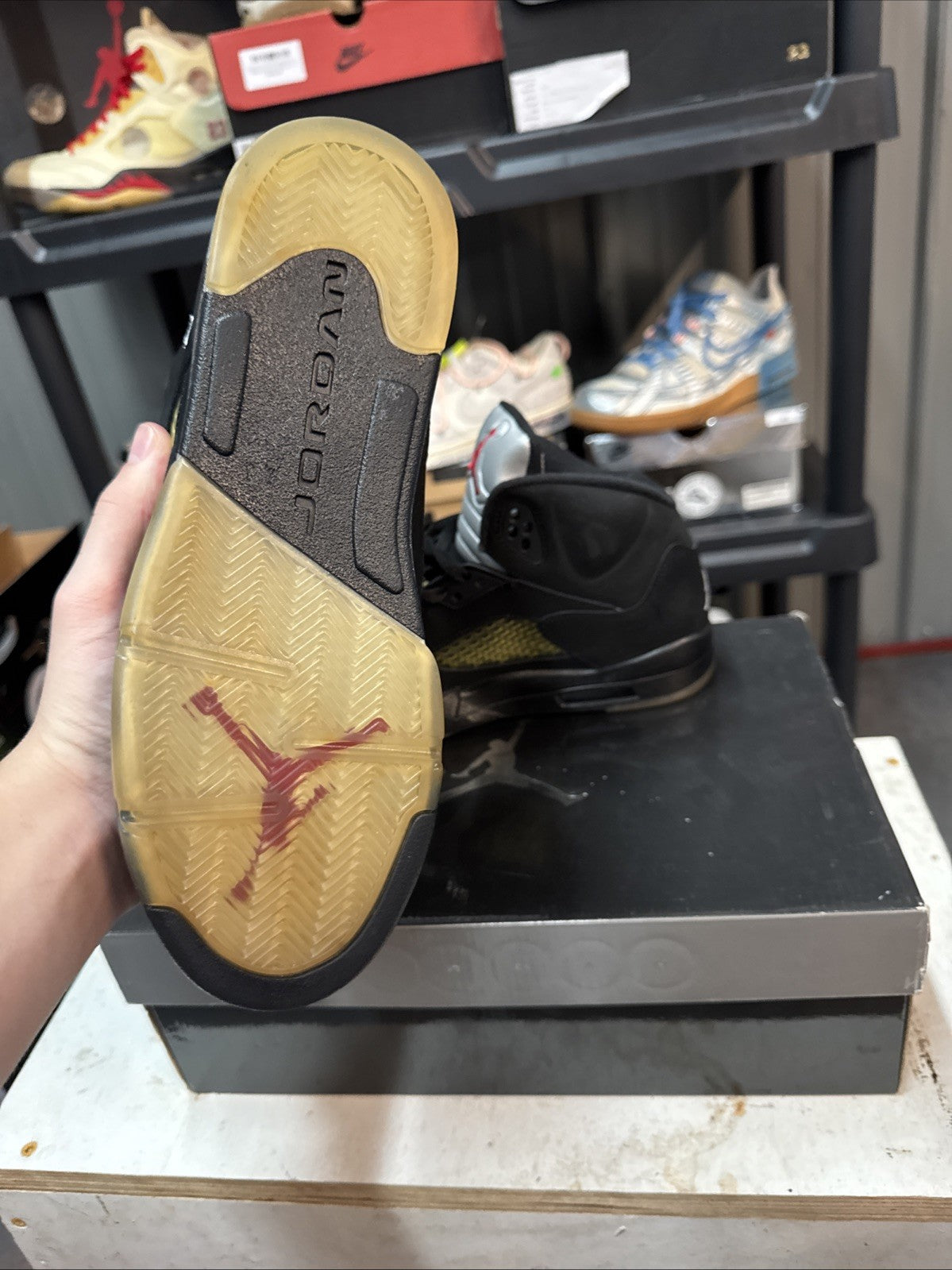 "Black Metallic" Size 7y - Nike Air Jordan 5 Retro (2007) - product image from the listing.