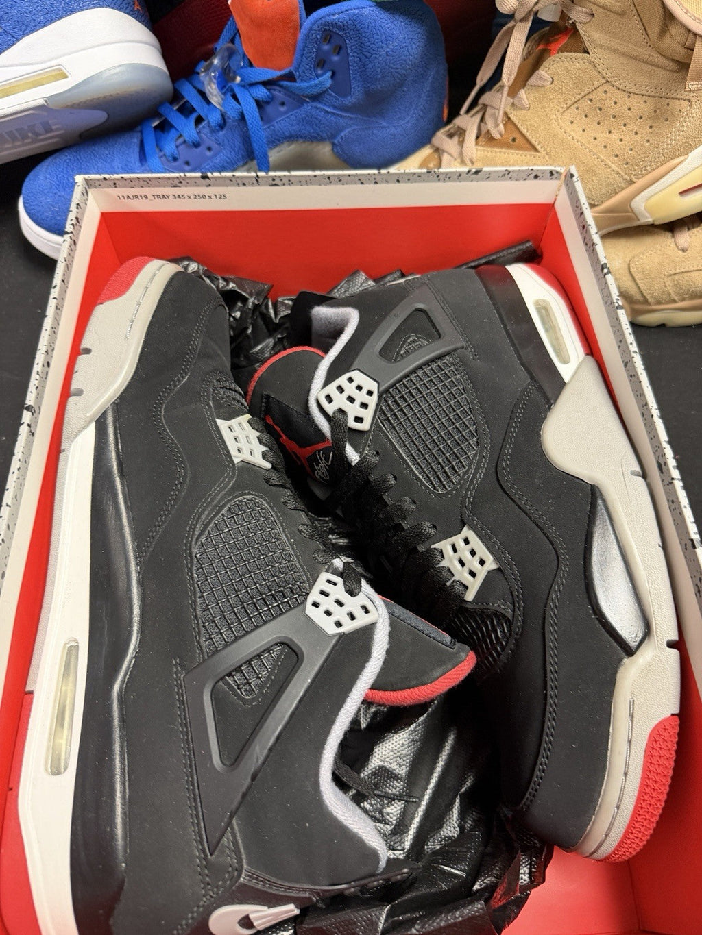 Men's Air Jordan 4 Bred 2019 White/Black Sneakers (245) - product image from the listing.