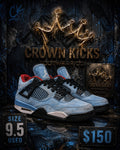 Air Jordan 4 Retro Travis Scott Cactus Jack 2018 308497-406 Authentic - Size 9.5 - product image from the listing.