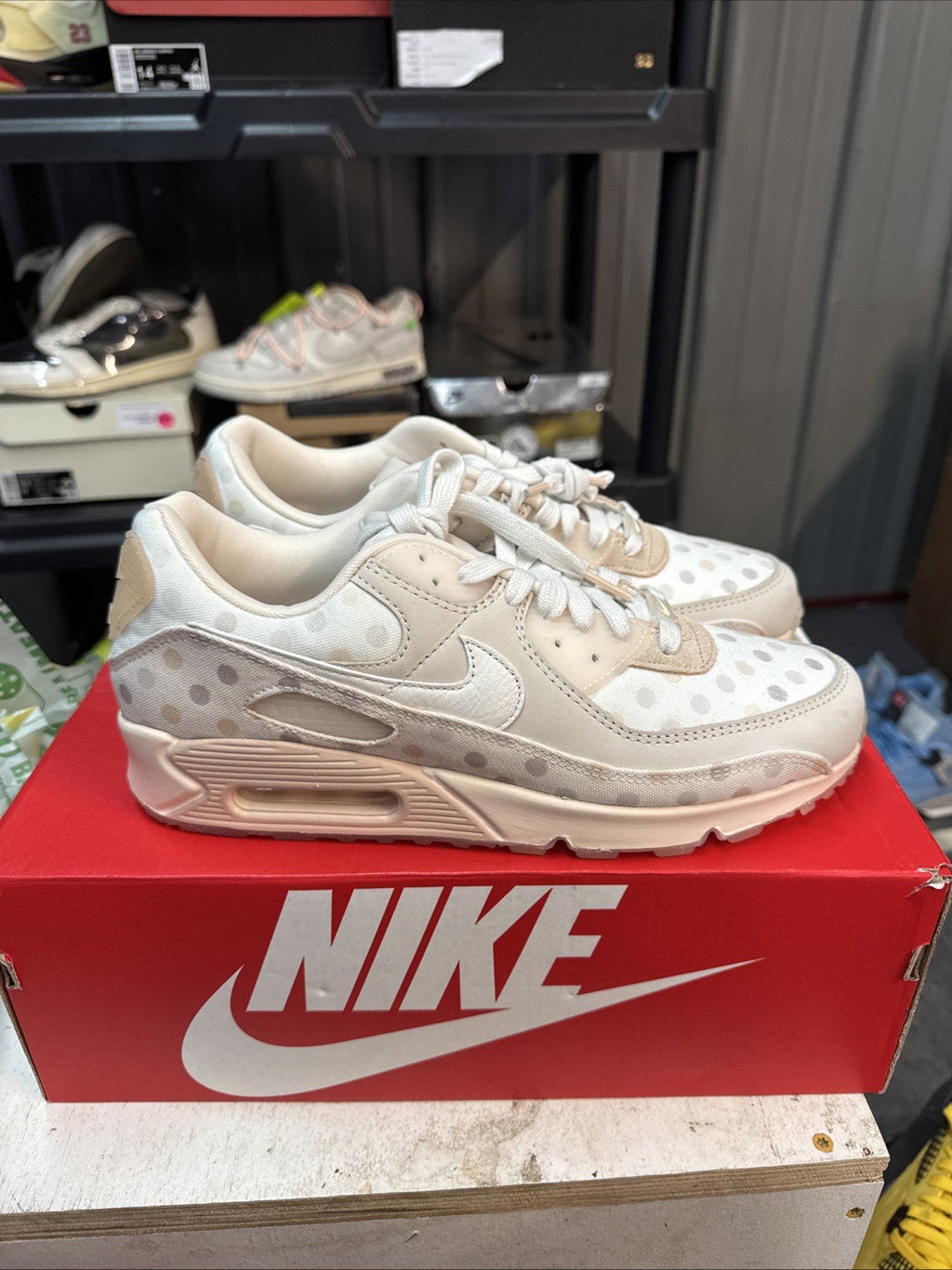 10.5 - Nike Air Max 90 (Shimmer Polka Dot Sand) | Replacement Box for Men - product image from the listing.