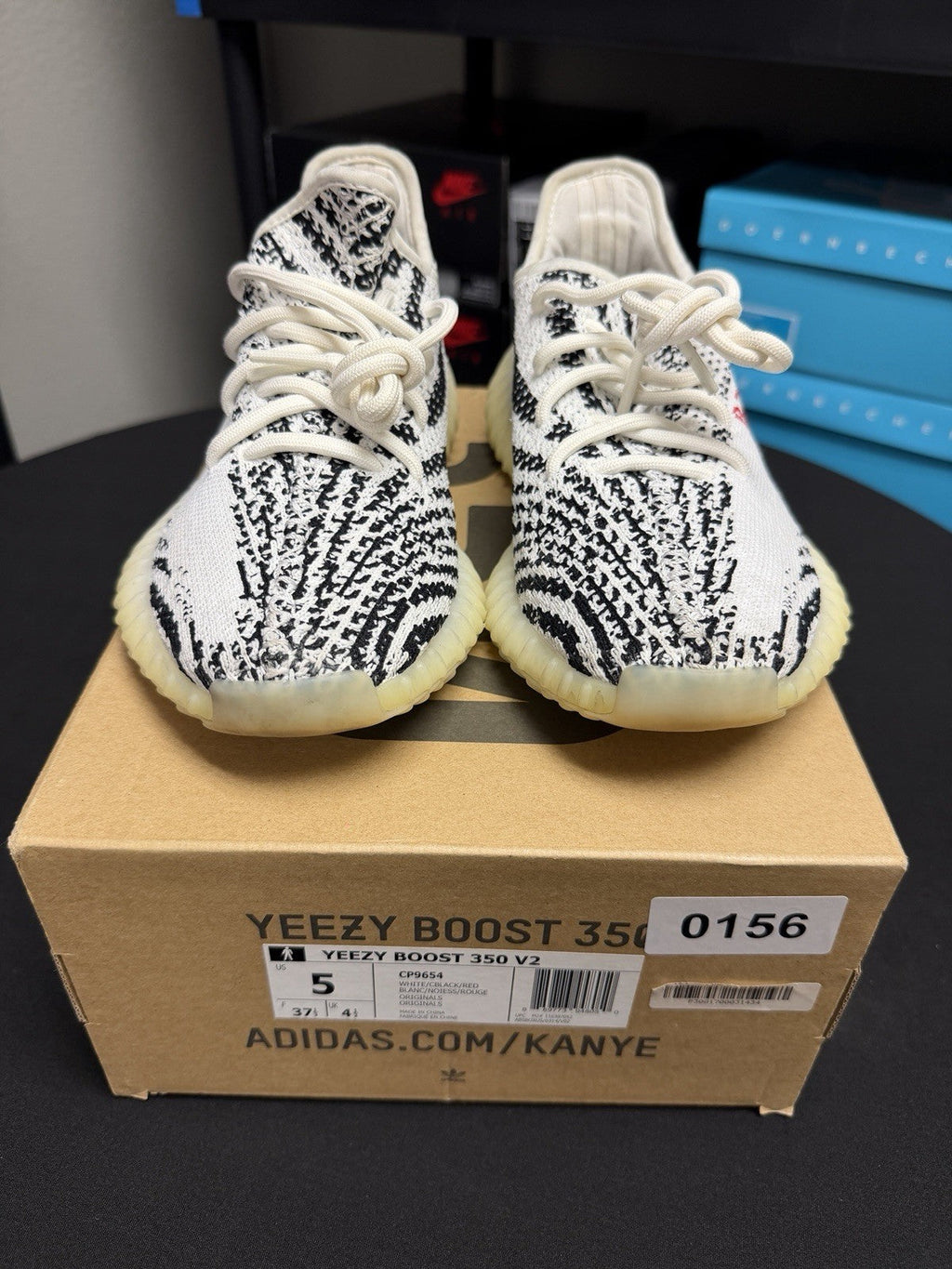 Men's adidas Yeezy Boost 350 V2 'Zebra' Size 5 Women's 6.5 (CP9654) OG - product image from the listing.