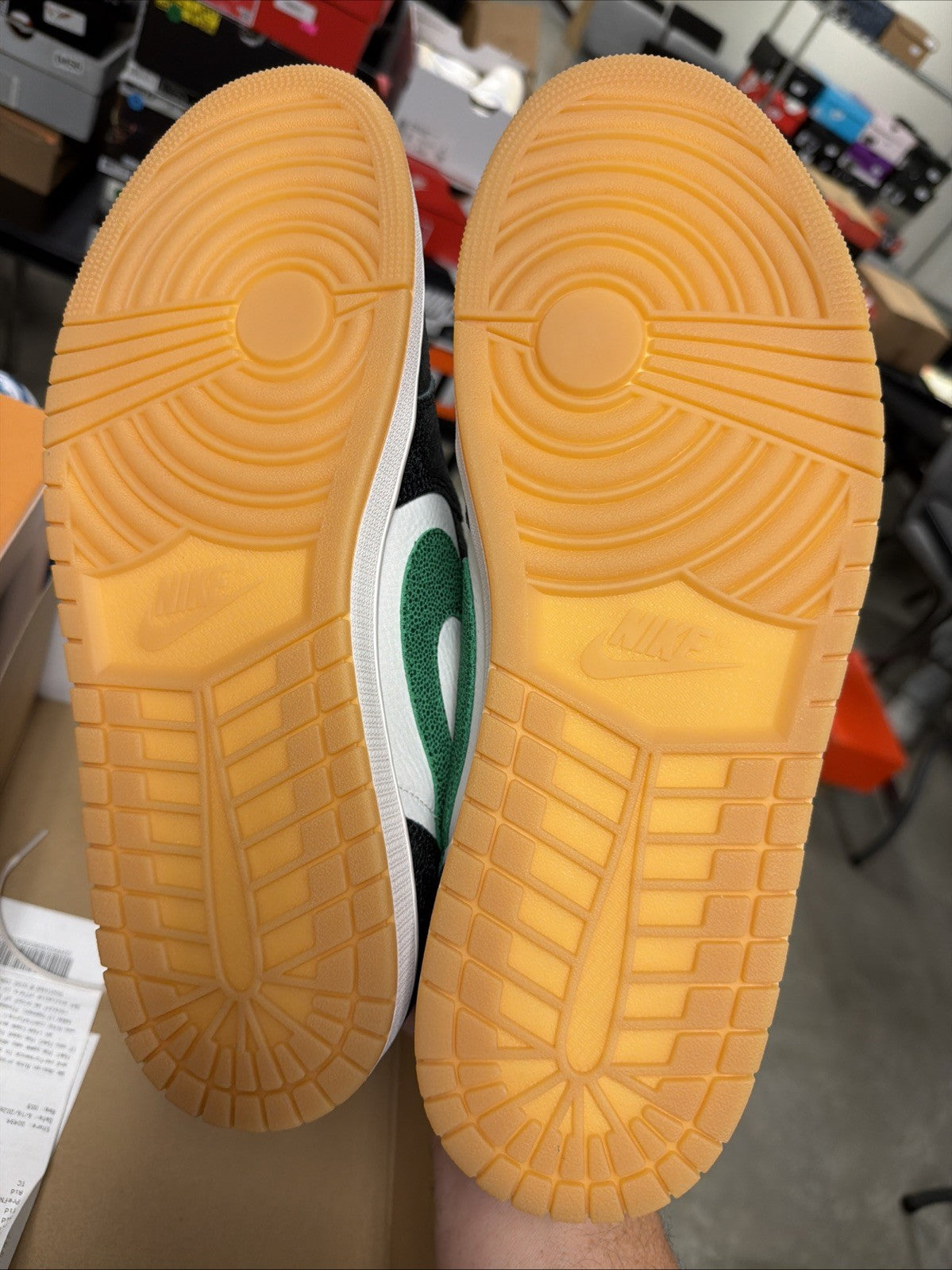 Air Jordan 1 Retro Low OG 'Phantom and Pine Green' (Black) - product image from the listing.