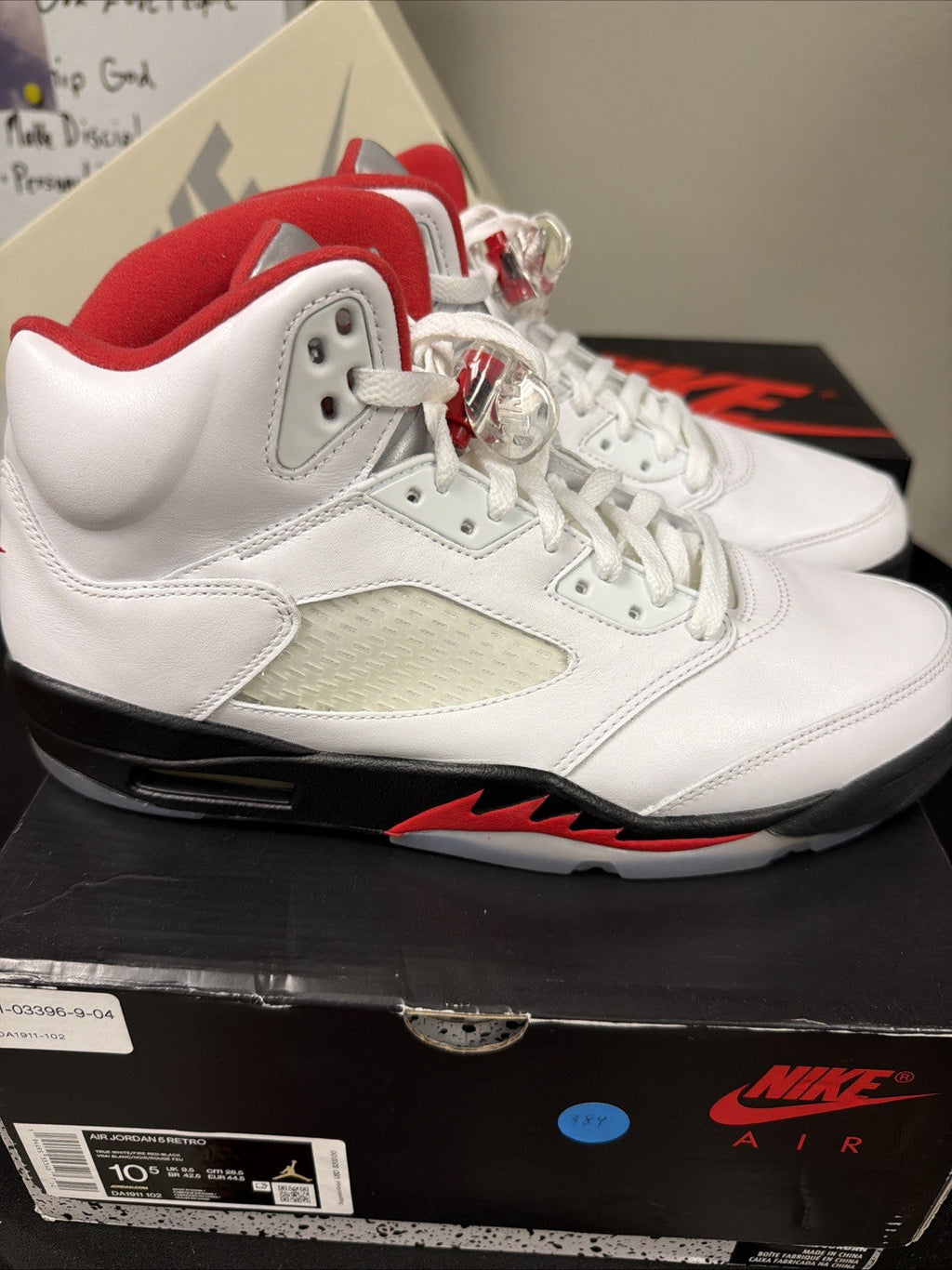 Fire Red 10.5 with box - Air Jordan 5 Retro Mid - product image from the listing.