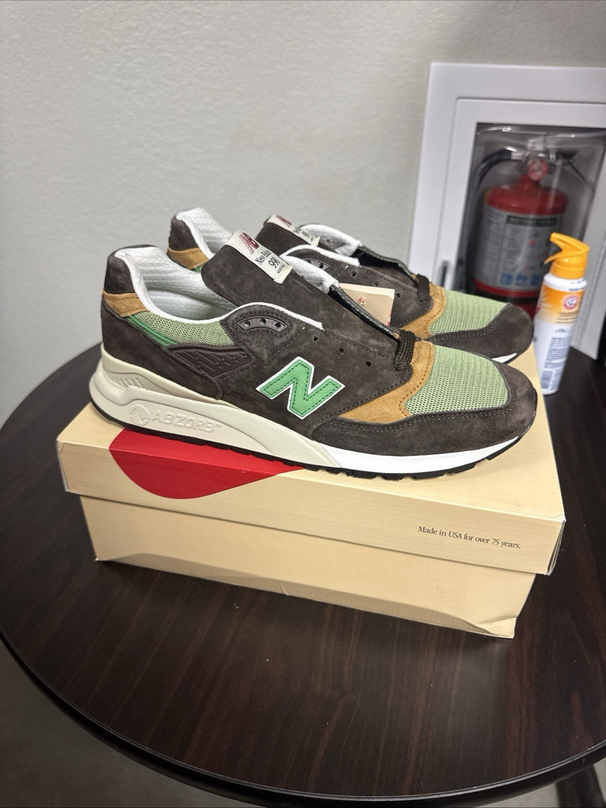 U998BG - New Balance 998 Made in USA x Teddy Santis Low Brown Green - product image from the listing.