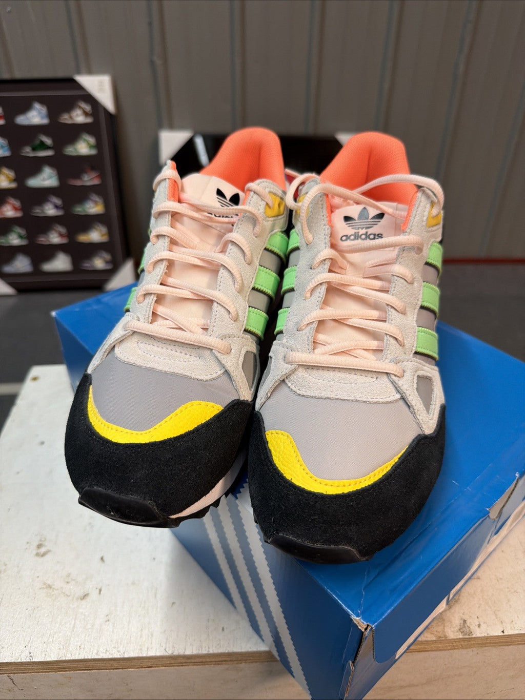 HQ6680 - Size 10.5 adidas ZX 750 White Beam Green Orange - product image from the listing.