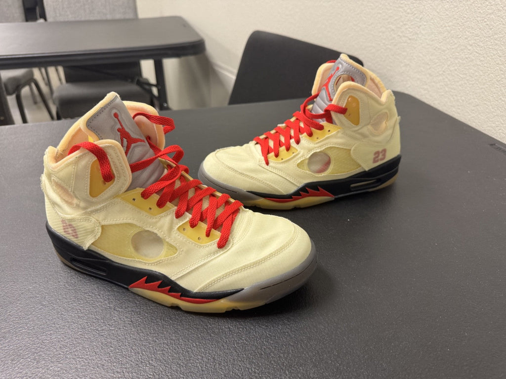 "Off-White Sail" Nike Air Jordan 5 Retro (Size 10) *Clean w/ OG Box* DH8565-100 - product image from the listing.