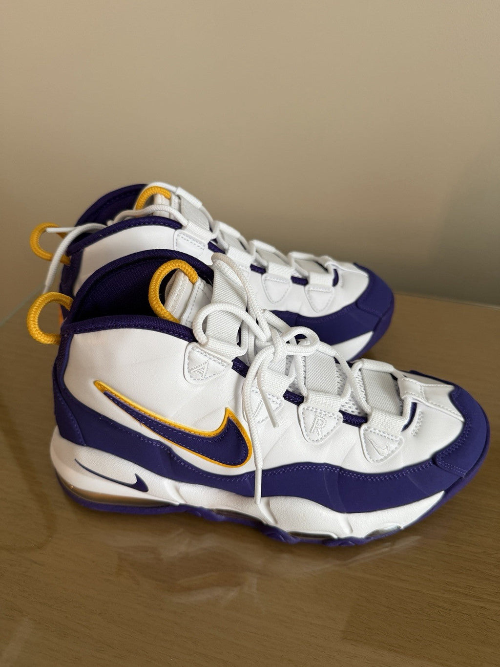 Men's Nike Air Max Uptempo LA Lakers Purple Basketball Shoes 311090-103 - product image from the listing.