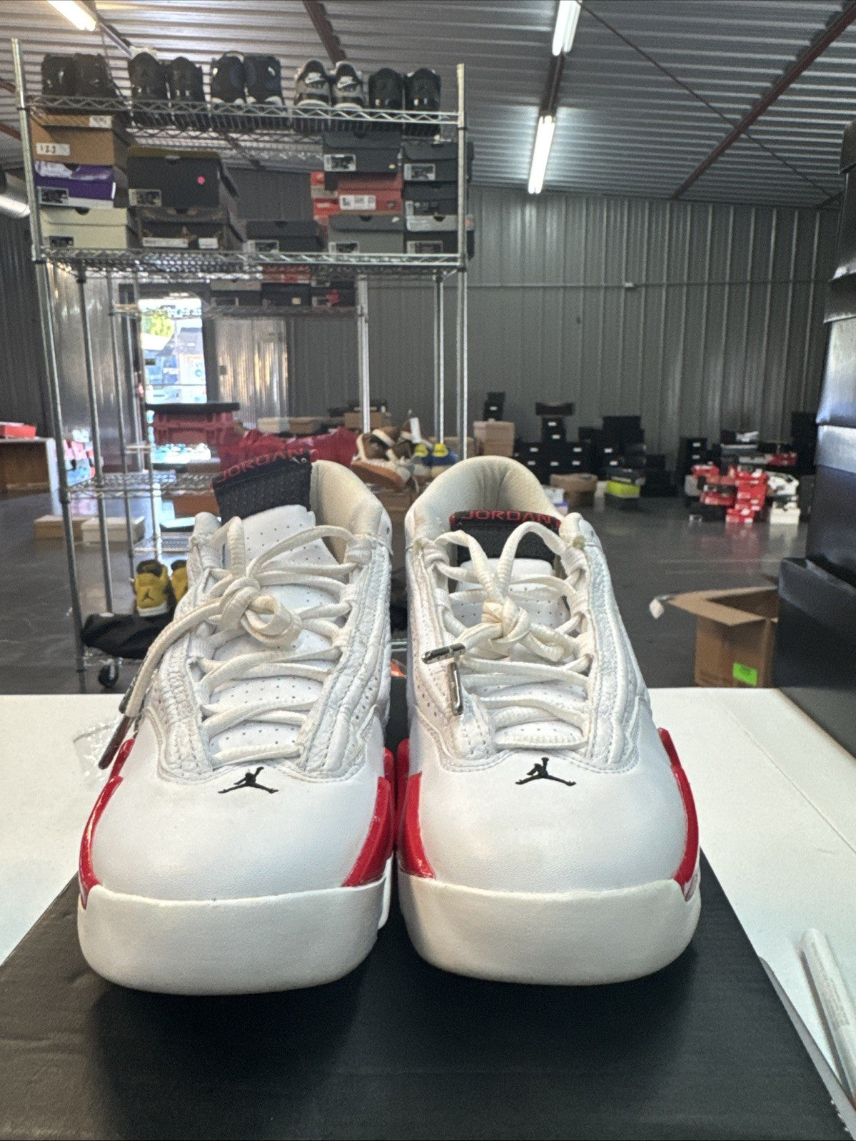 Size 6.5 Y Nike Air Jordan 14 XIV Retro GS Candy Cane Trainers - product image from the listing.