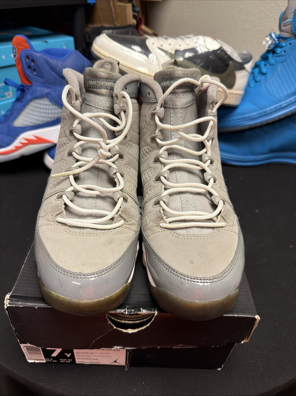 "Cool Grey" Size 7Y - Nike Air Jordan 9 Retro GS Shoes 302359-015 Ships Fast! - product image from the listing.