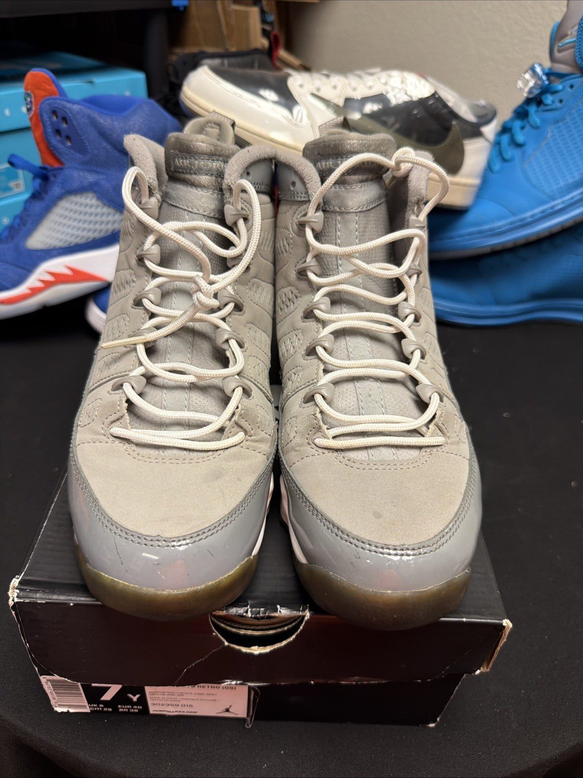 "Cool Grey" Size 7Y - Nike Air Jordan 9 Retro GS Shoes 302359-015 Ships Fast! - product image from the listing.