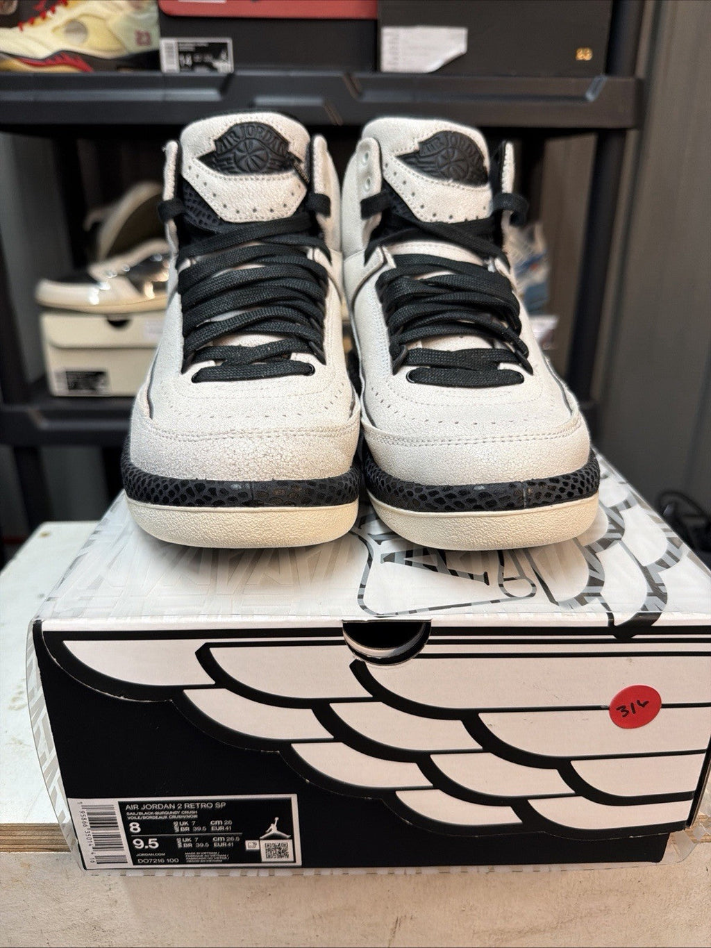 Men's A Ma Maniere Jordan 2 Retro SP Airness 8 DO7216-100 Sail Burgundy - product image from the listing.
