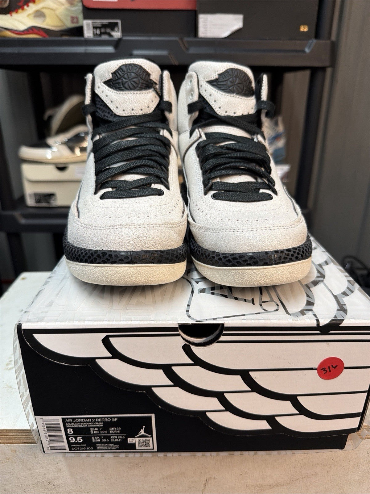 Men's A Ma Maniere Jordan 2 Retro SP Airness 8 DO7216-100 Sail Burgundy - product image from the listing.