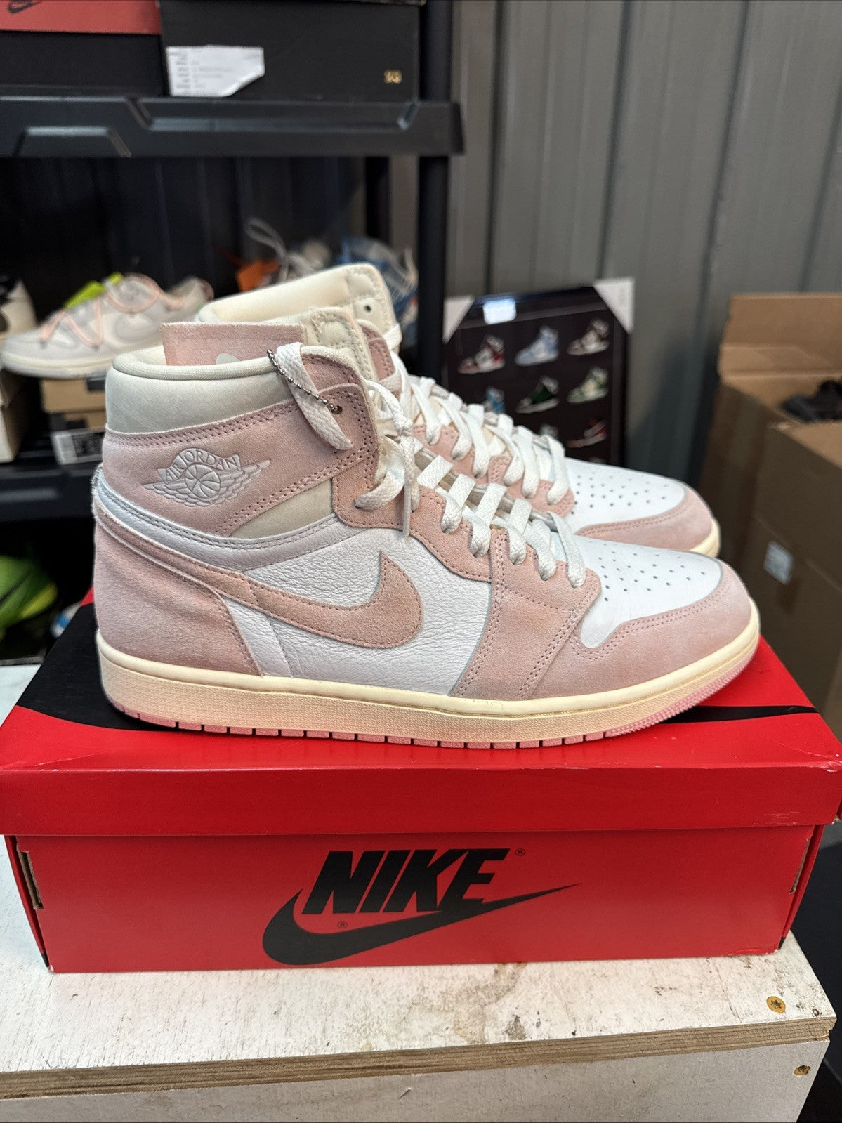 Size 12 - Air Jordan 1 Retro OG High Washed Pink for Women - product image from the listing.