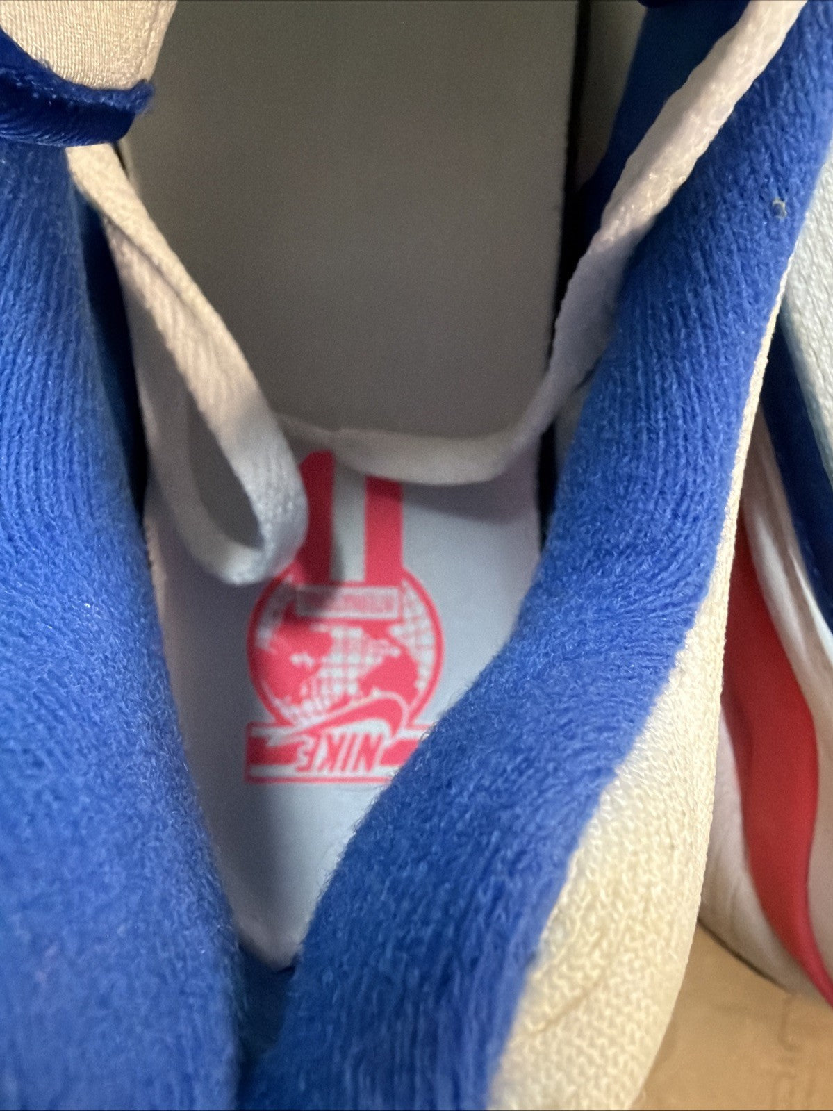 Size 10.5 Nike Air Max 180 EM White Solar in Red - product image from the listing.