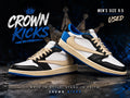Air Jordan 1 Retro x Fragment Design x Travis Scott Low Blue - Size 8.5 - product image from the listing.