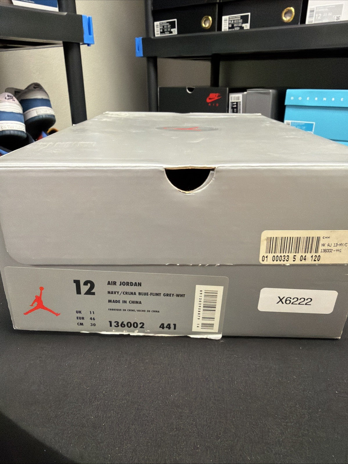 XIII Retro Flint 2005 Blue Grey Size 12 Sneakers - Nike Air Jordan 13 310004-441 - product image from the listing.
