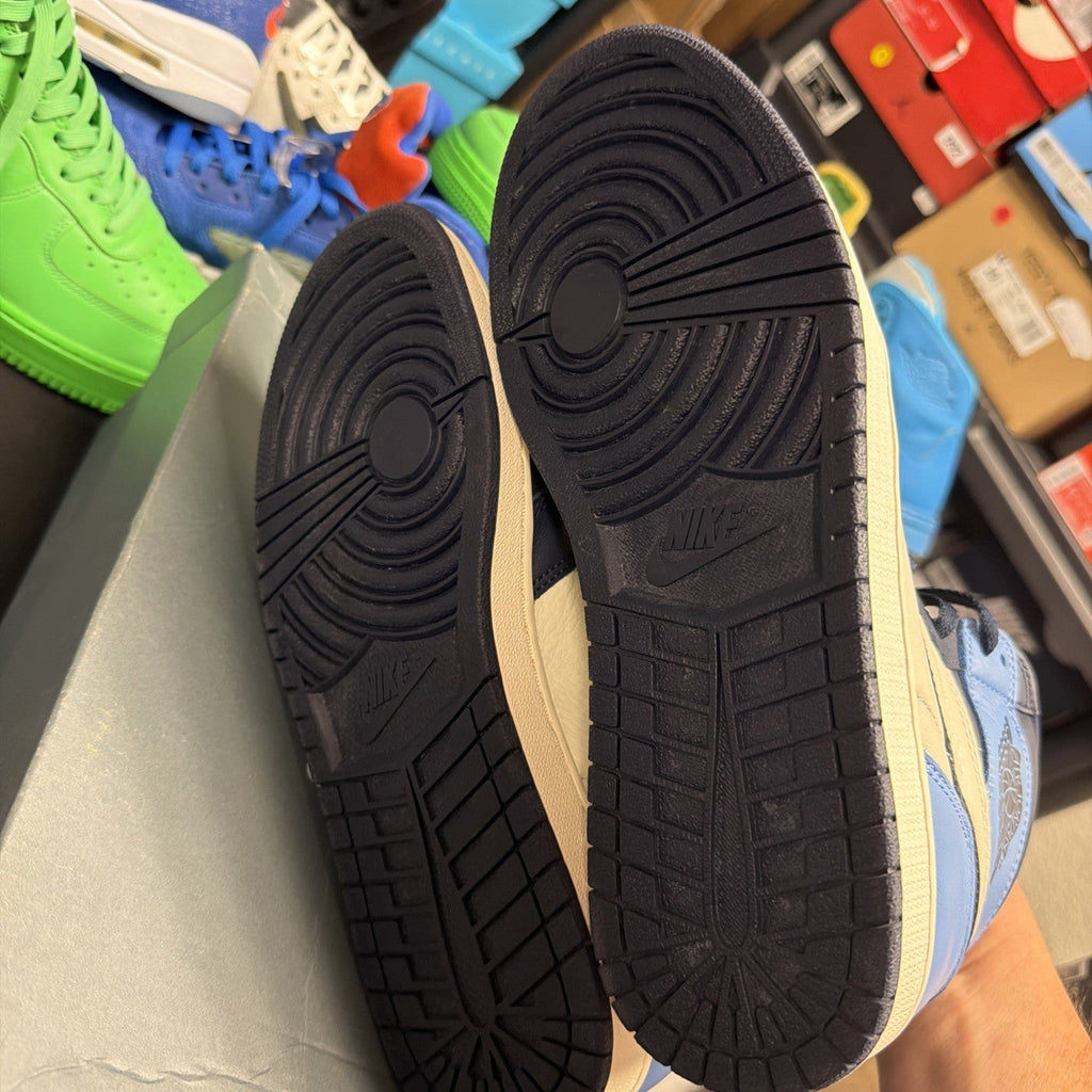"UNC" Air Jordan 1 High OG Sail/Obsidian-University Blue Size 9.5 555088-140 - product image from the listing.