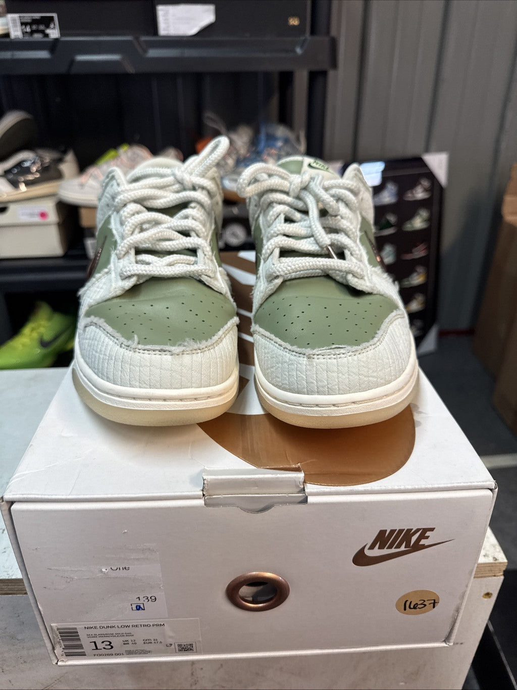"Be 1 Of One" Size 13 - Nike Dunk Low PRM x Kyler Murray Green - product image from the listing.