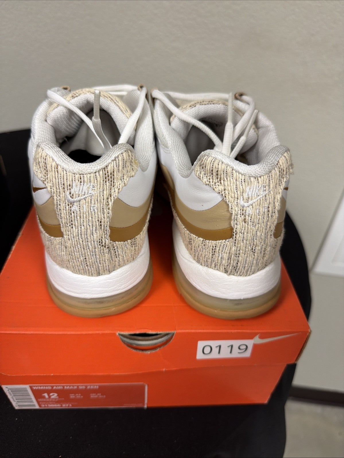 Women's Size 12 - Air Max 95 Zen Beige Linen Brown Wheat White 2007 - product image from the listing.