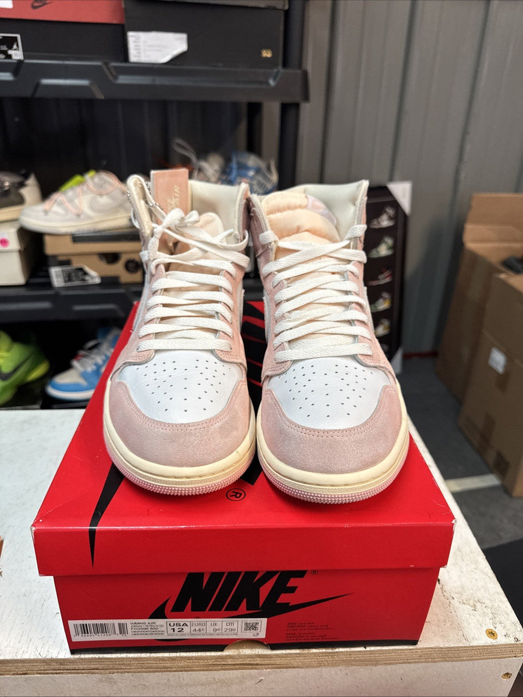 Size 12 - Air Jordan 1 Retro OG High Washed Pink for Women - product image from the listing.
