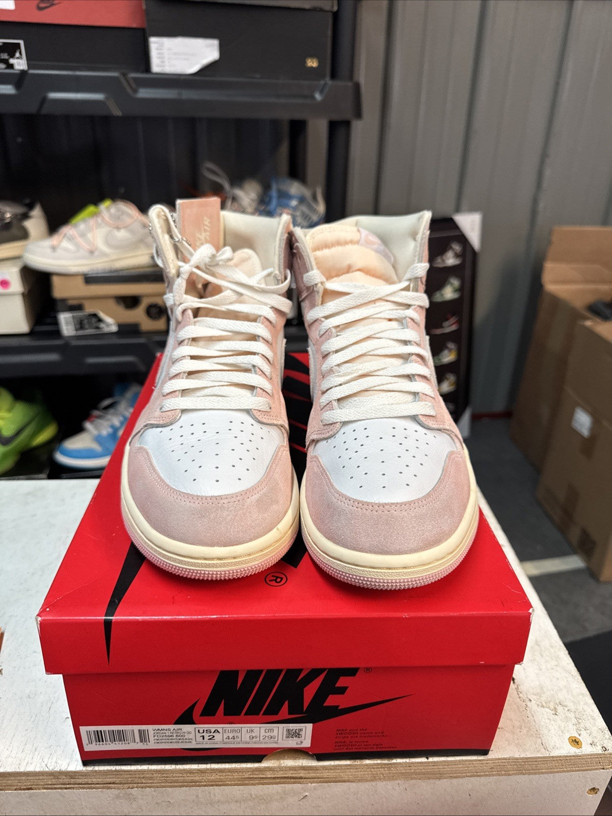 Size 12 - Air Jordan 1 Retro OG High Washed Pink for Women - product image from the listing.