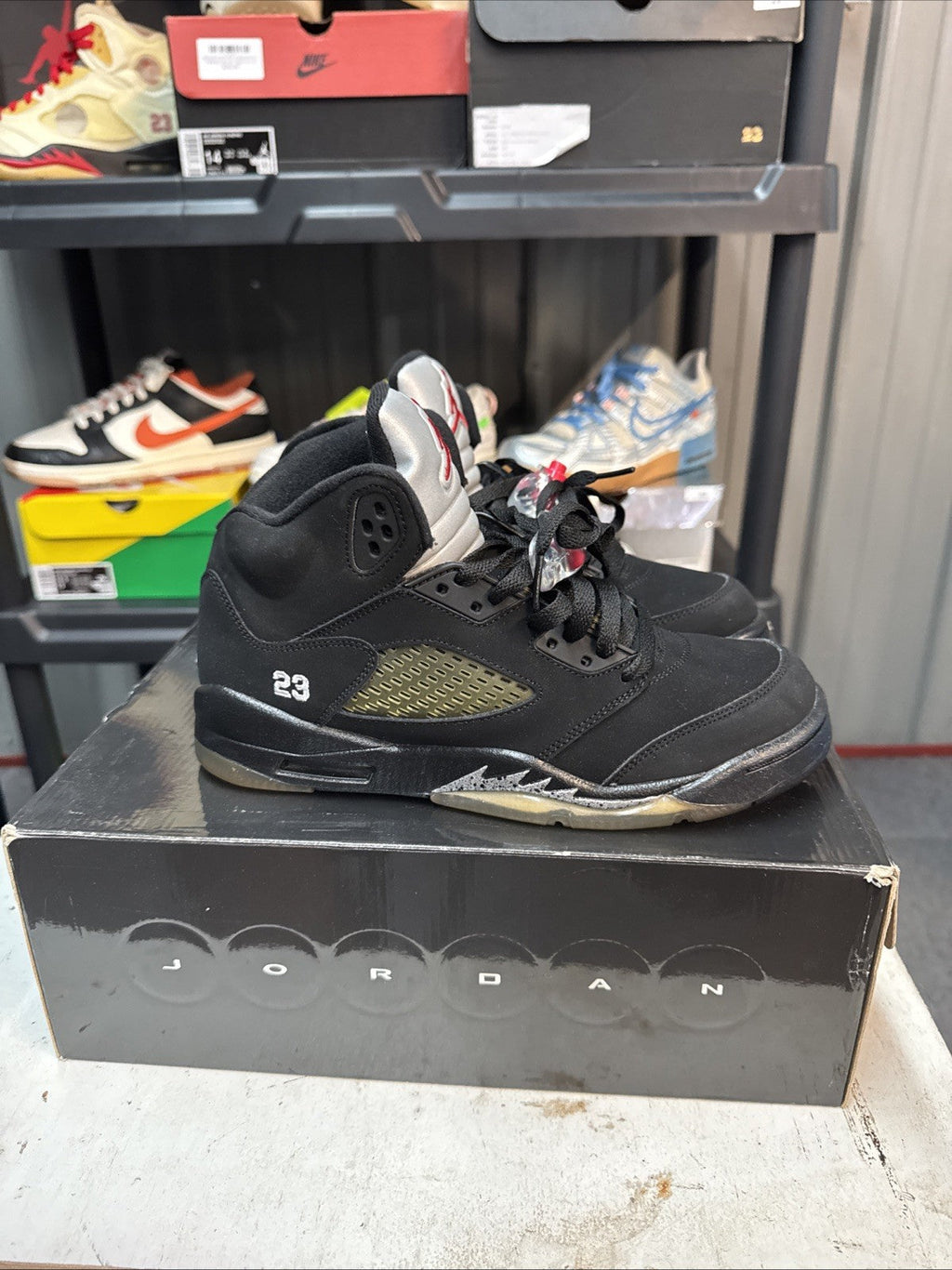 "Black Metallic" Size 7y - Nike Air Jordan 5 Retro (2007) - product image from the listing.