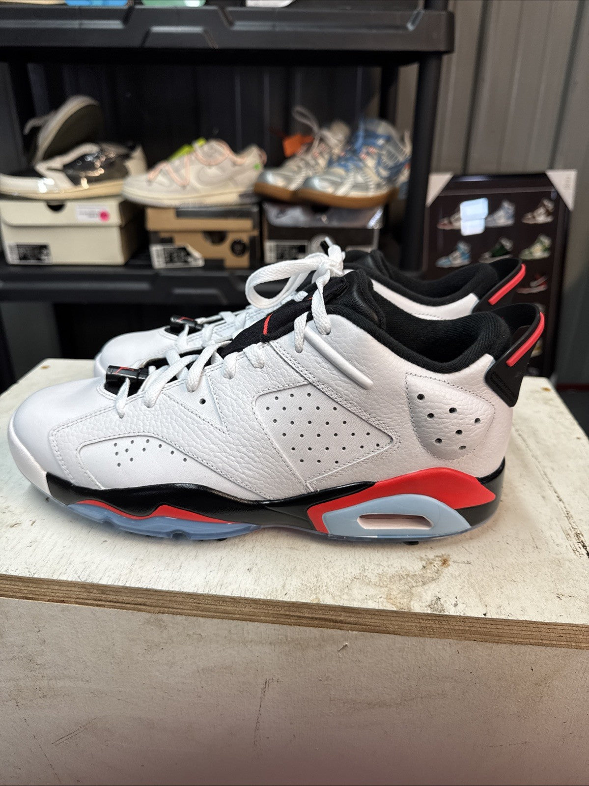 Air Jordan 6 Retro Golf Low White Infrared | Replacement Box - Size 12 - product image from the listing.