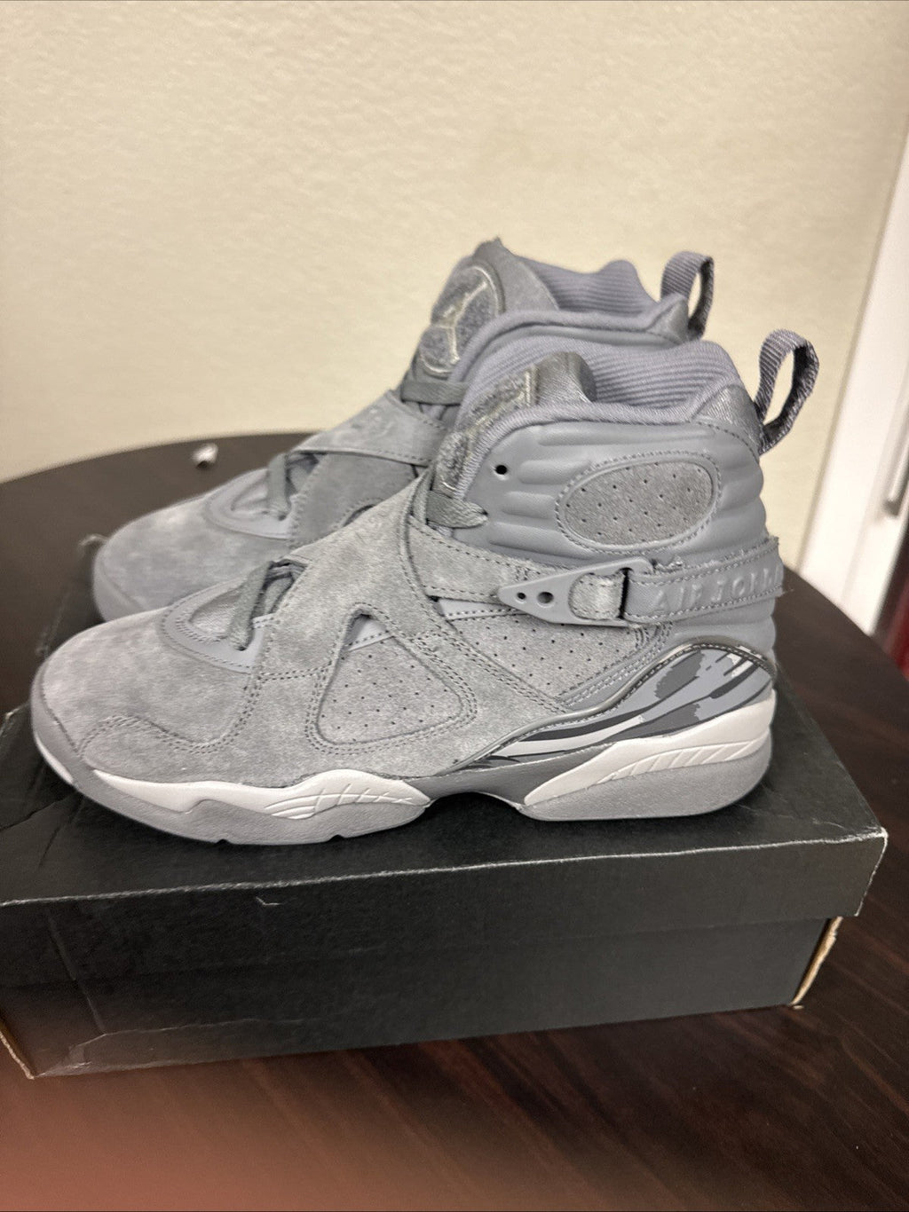 Nike Air Jordan 8 Retro GS Cool Grey - Size 5Y - product image from the listing.