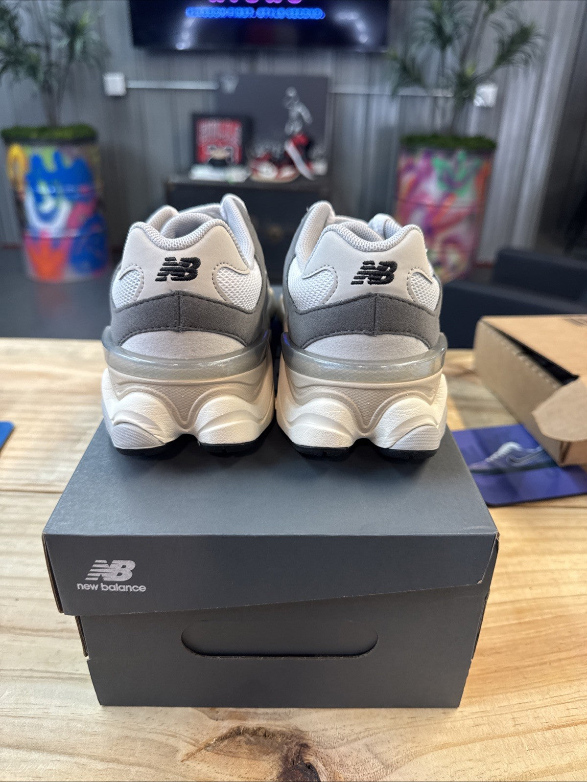 Kids New Balance 9060 PS Rain Cloud Grey - Size 3 - product image from the listing.