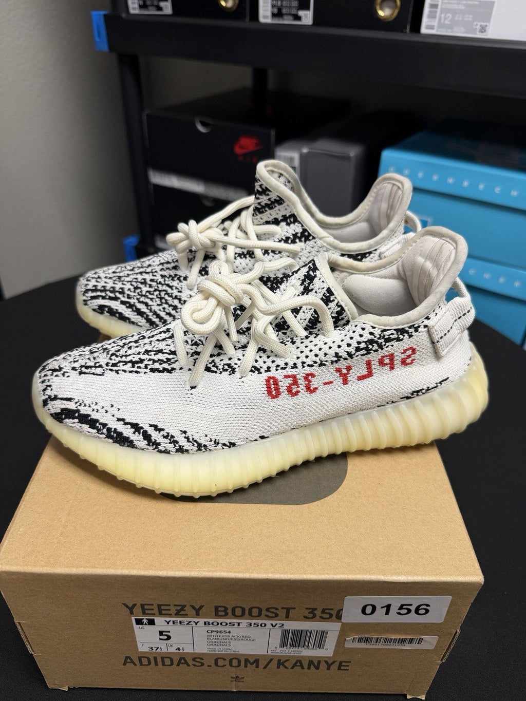 Men's adidas Yeezy Boost 350 V2 'Zebra' Size 5 Women's 6.5 (CP9654) OG - product image from the listing.