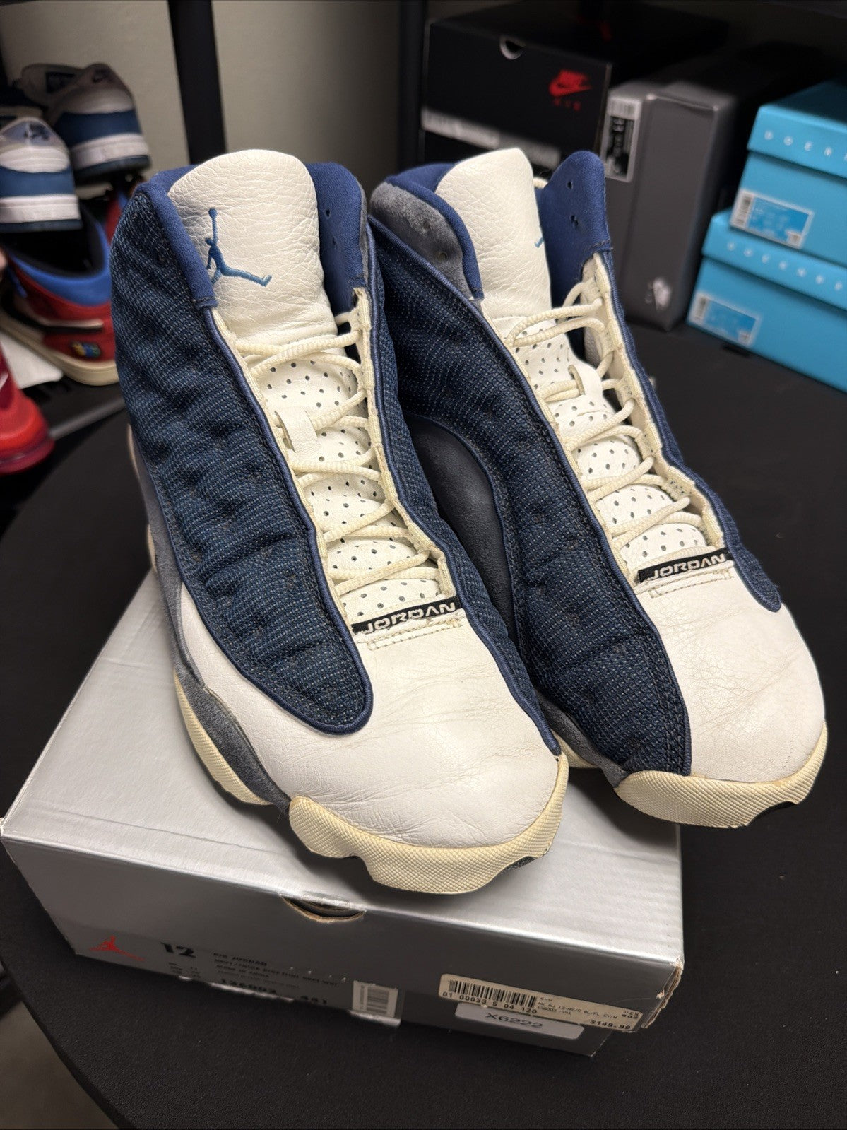 XIII Retro Flint 2005 Blue Grey Size 12 Sneakers - Nike Air Jordan 13 310004-441 - product image from the listing.