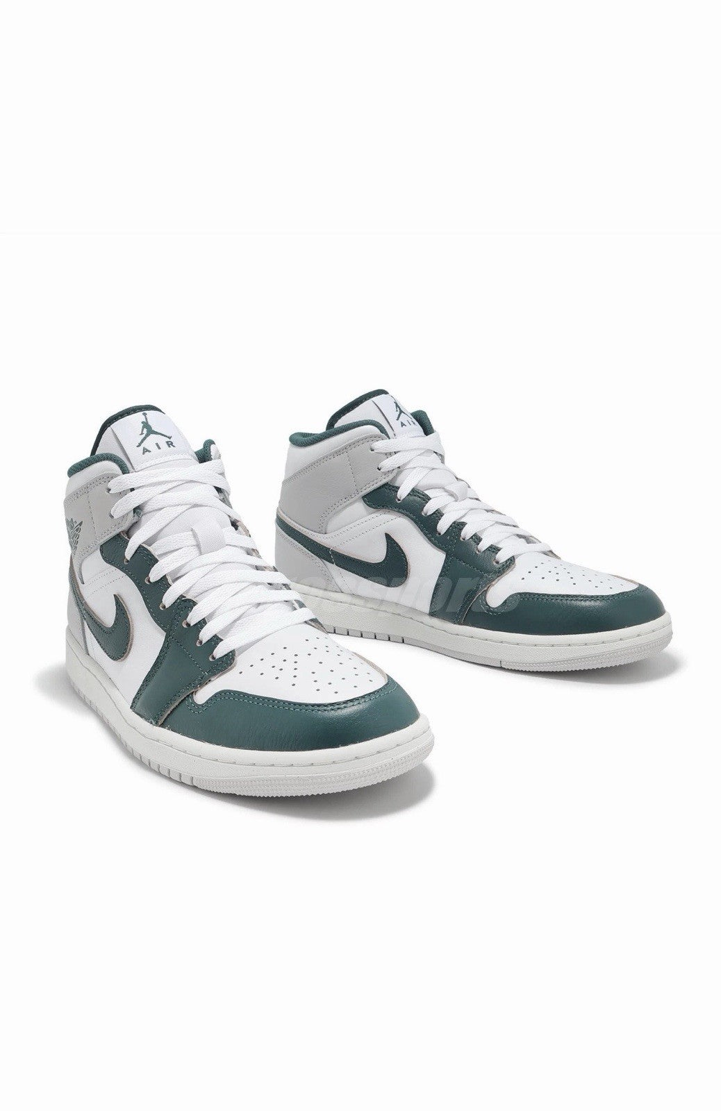 Men's Nike Air Jordan 1 Mid SE White Sail Grey Oxidized Green Casual FQ7720-103 - product image from the listing.